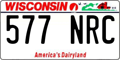 WI license plate 577NRC
