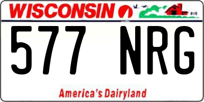 WI license plate 577NRG