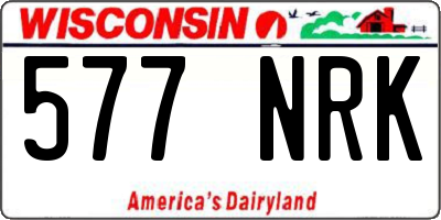 WI license plate 577NRK