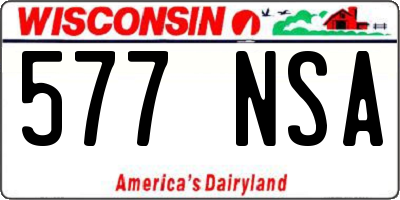 WI license plate 577NSA