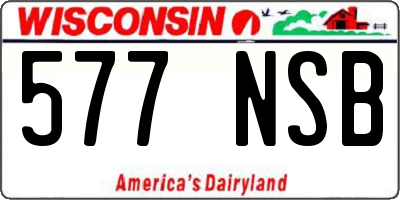WI license plate 577NSB