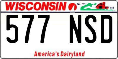 WI license plate 577NSD
