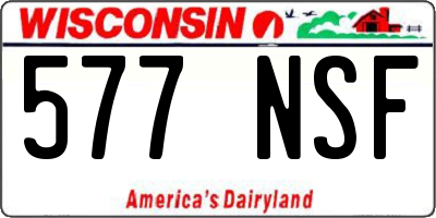 WI license plate 577NSF