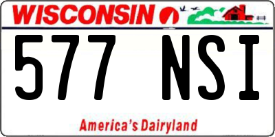 WI license plate 577NSI