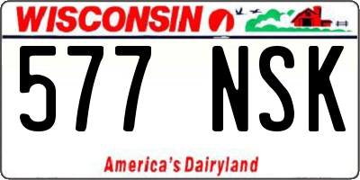 WI license plate 577NSK