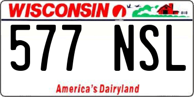 WI license plate 577NSL
