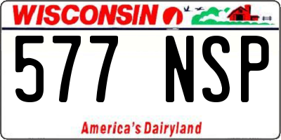 WI license plate 577NSP