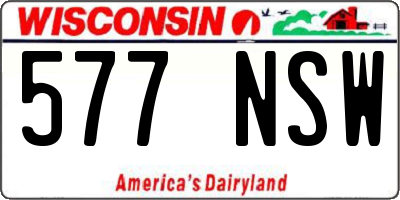 WI license plate 577NSW