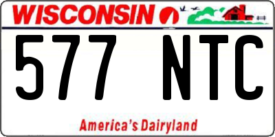 WI license plate 577NTC