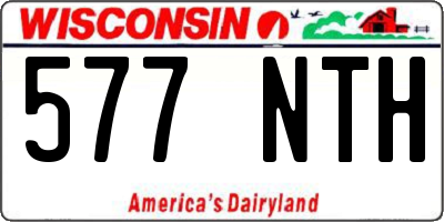 WI license plate 577NTH