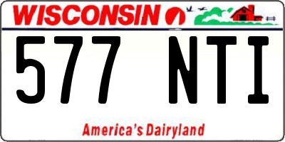WI license plate 577NTI