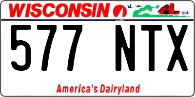 WI license plate 577NTX