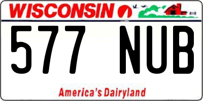 WI license plate 577NUB