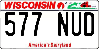 WI license plate 577NUD
