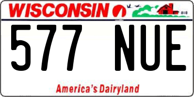 WI license plate 577NUE