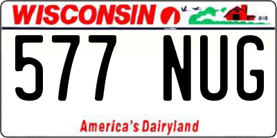 WI license plate 577NUG