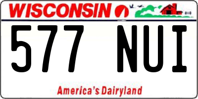 WI license plate 577NUI