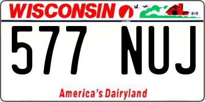 WI license plate 577NUJ