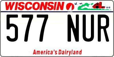 WI license plate 577NUR