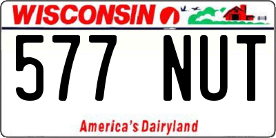 WI license plate 577NUT