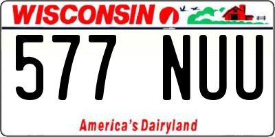 WI license plate 577NUU