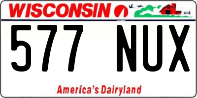 WI license plate 577NUX