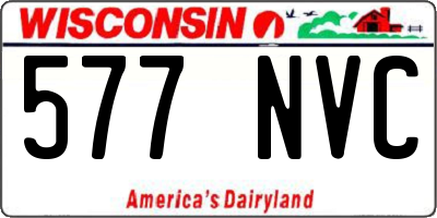 WI license plate 577NVC