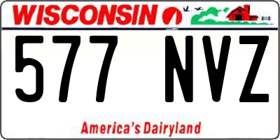 WI license plate 577NVZ