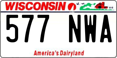 WI license plate 577NWA