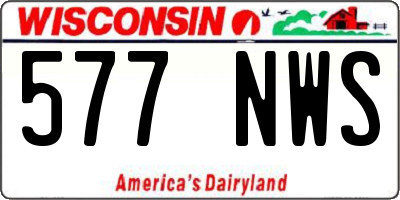 WI license plate 577NWS