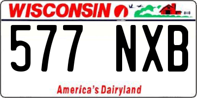 WI license plate 577NXB