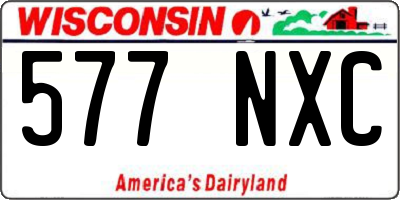 WI license plate 577NXC