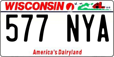 WI license plate 577NYA
