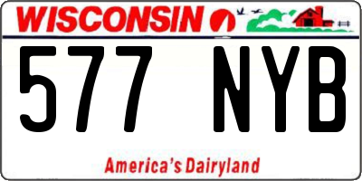 WI license plate 577NYB