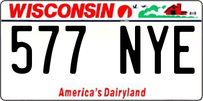 WI license plate 577NYE