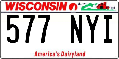 WI license plate 577NYI