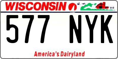 WI license plate 577NYK
