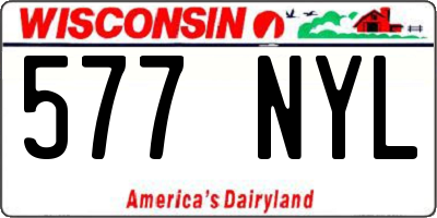 WI license plate 577NYL
