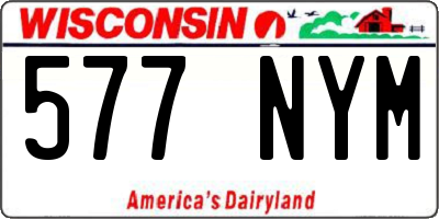 WI license plate 577NYM