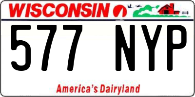 WI license plate 577NYP