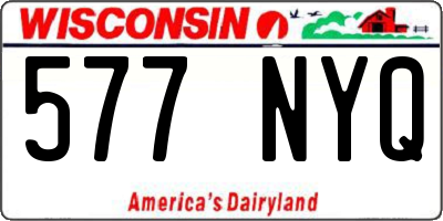 WI license plate 577NYQ