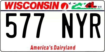 WI license plate 577NYR