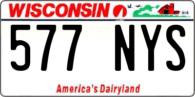 WI license plate 577NYS