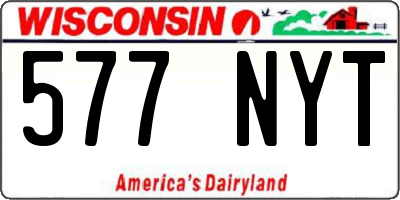 WI license plate 577NYT