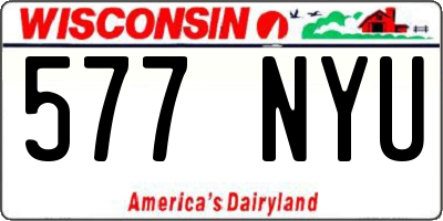 WI license plate 577NYU