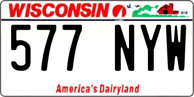 WI license plate 577NYW