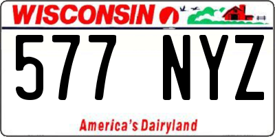 WI license plate 577NYZ