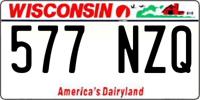 WI license plate 577NZQ