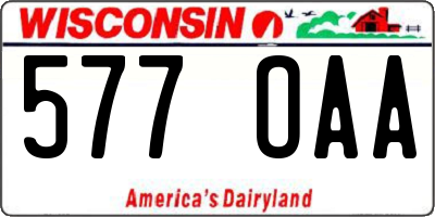 WI license plate 577OAA