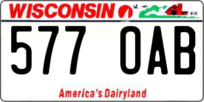 WI license plate 577OAB